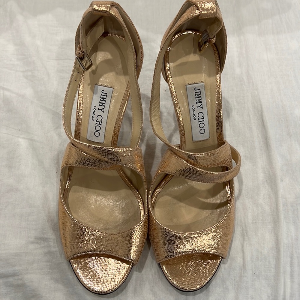 Jimmy Choo Emily rose gold sandals
